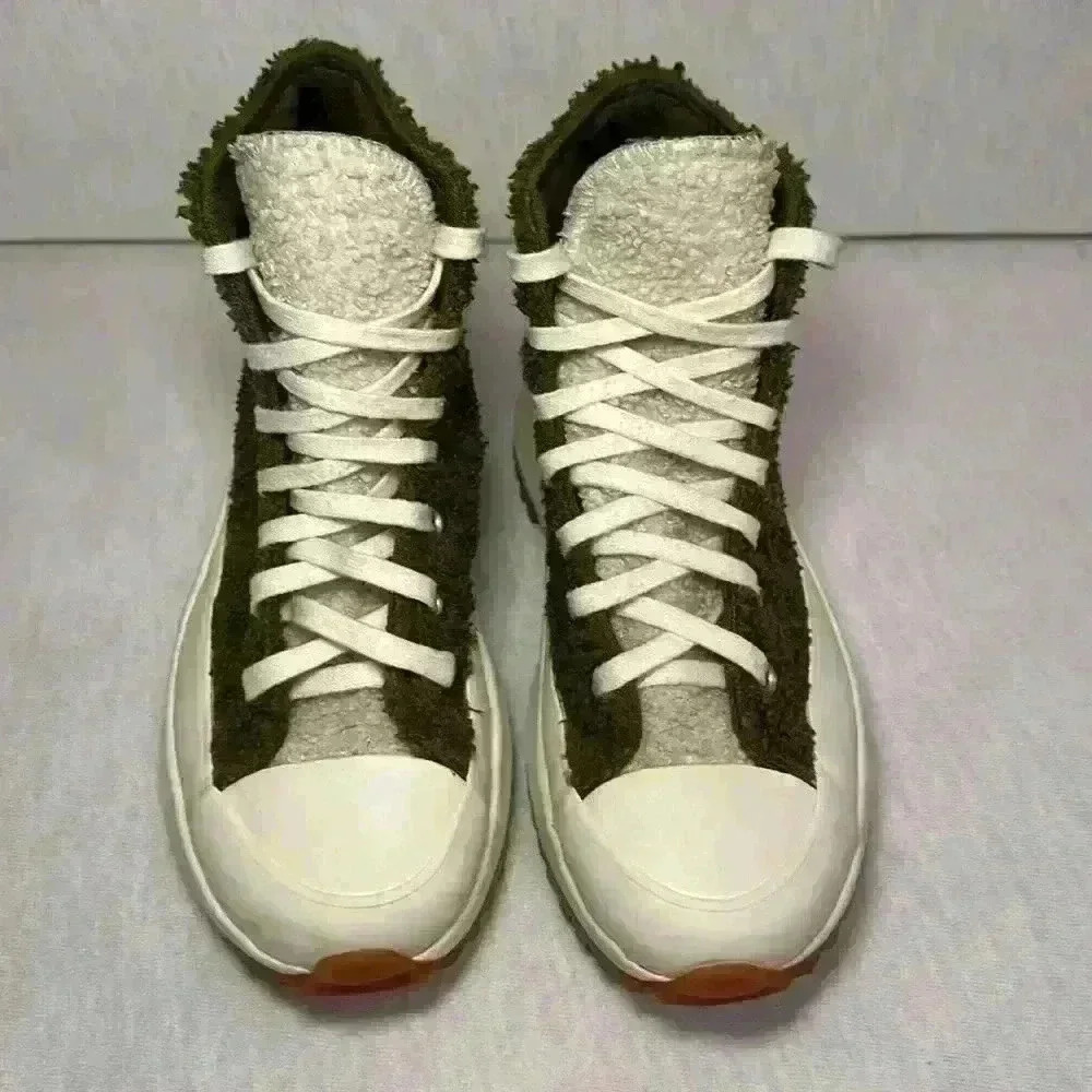 Converse Run Star Hike High Women's Fur Green Moss Lace Up 573197C Size 6.5 - Picture 10 of 15